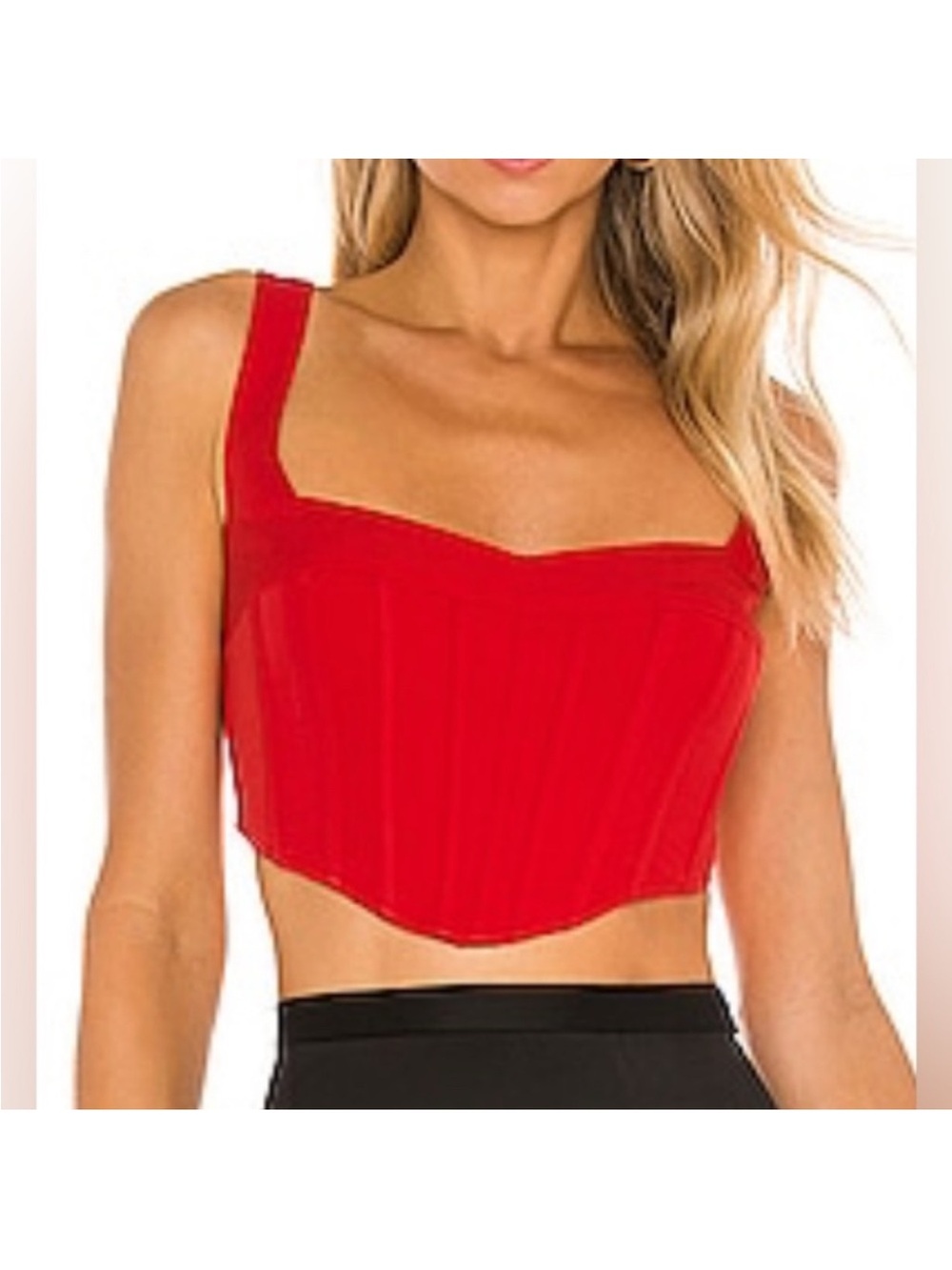 Bardot Revolve Fire Red Mini Corset Bustier Size US 6/S NWOT!